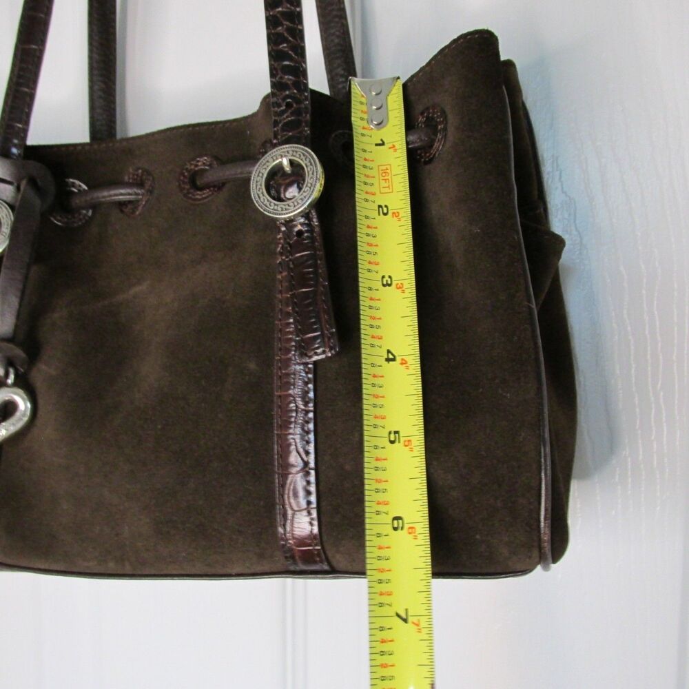 BRIGHTON Cinclaire Cinabar Brown Suede Shoulder Tote Bag - Picture 6 of 15